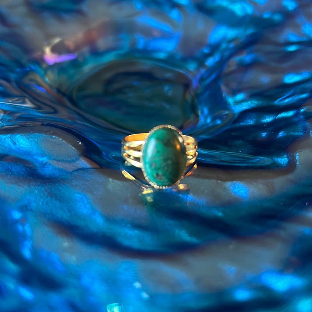 Chrysocolla Gold Ring